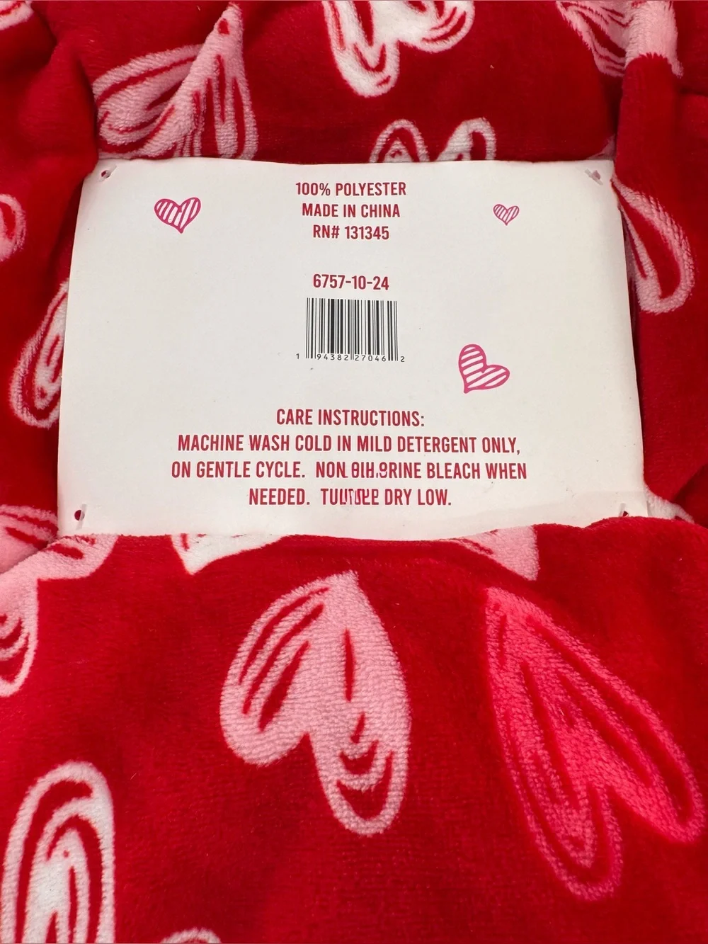 Be Mine Plush Throw Blanket Red Hearts 50” x 60” NEW Valentines Love Marriage